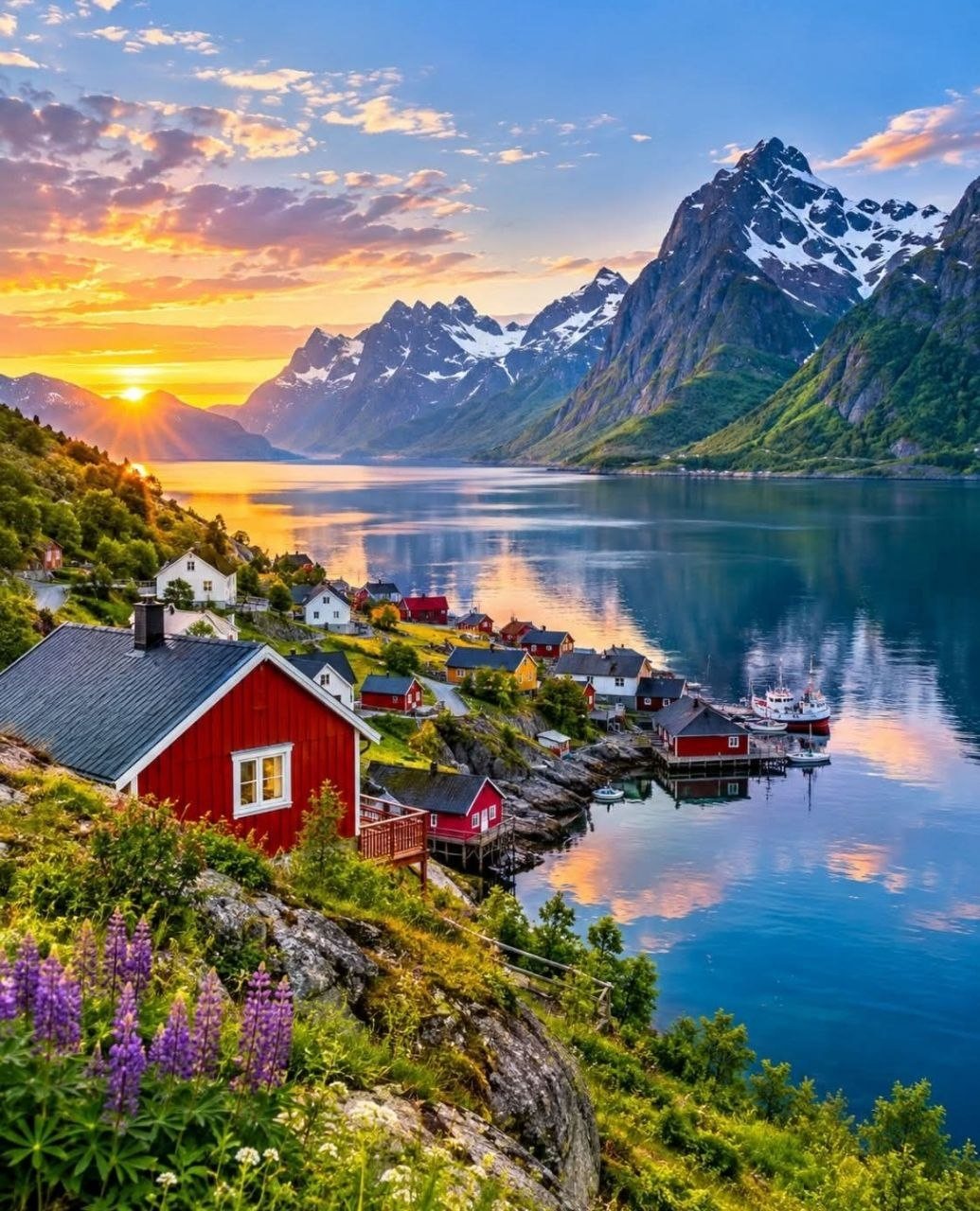 Reine／Hamnøy 漁村